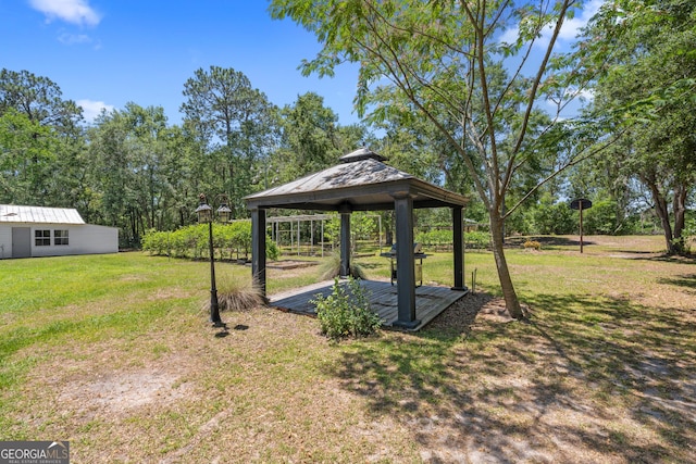 1206 Zittrouer Rd, Guyton, GA 31312 - view of grassy yard with a gazebo