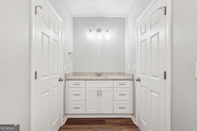 399 N Chestatee St, Dahlonega, GA 30533 - bathroom with vanity and wood finished floors