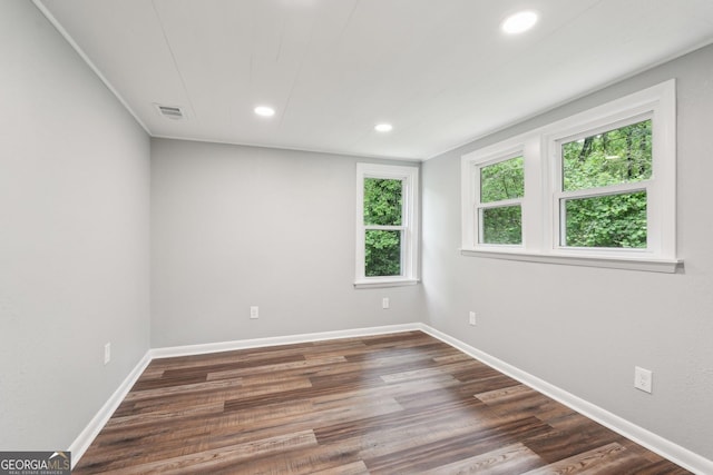 399 N Chestatee St, Dahlonega, GA 30533 - spare room featuring recessed lighting, baseboards, and dark wood-style flooring