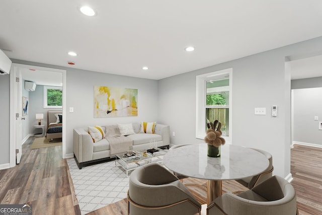 399 N Chestatee St, Dahlonega, GA 30533 - living room featuring light wood finished floors, recessed lighting, and baseboards