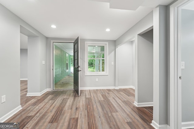 399 N Chestatee St, Dahlonega, GA 30533 - empty room featuring wood finished floors, baseboards, and recessed lighting