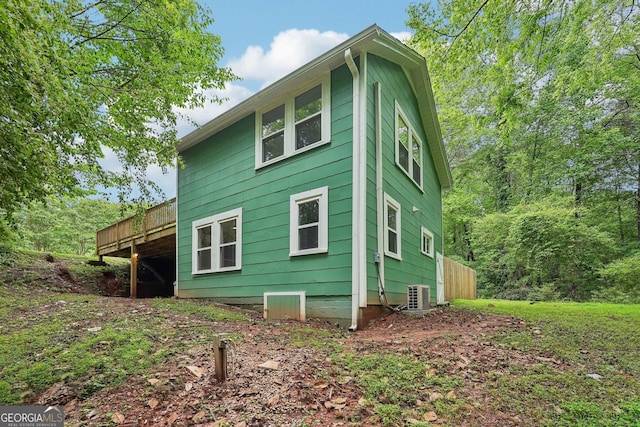 399 N Chestatee St, Dahlonega, GA 30533 - view of side of property featuring central air condition unit and a deck
