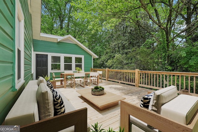 399 N Chestatee St, Dahlonega, GA 30533 - deck with outdoor dining space and an outdoor living space