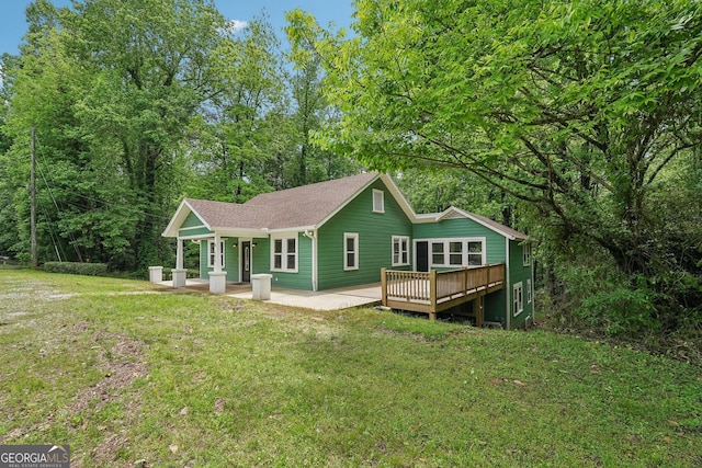 399 N Chestatee St, Dahlonega, GA 30533 - rear view of property with a lawn and a porch
