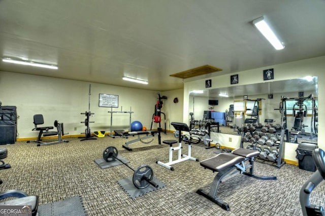 241 Dunn Mill Creek Rd, Blue Ridge, GA 30513 - workout area with carpet floors and baseboards