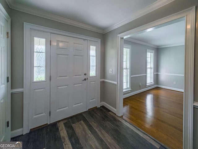 34 Alan Ln Unit 7, Tifton, GA 31793 - entrance foyer featuring dark wood finished floors, baseboards, and ornamental molding
