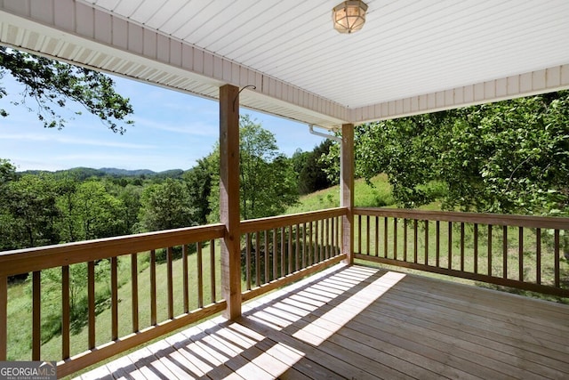 156 Spoon Hill Dr, Hayesville, NC 28904 - deck with a forest view and a lawn