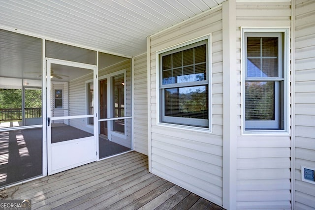 156 Spoon Hill Dr, Hayesville, NC 28904 - wooden terrace featuring a sunroom