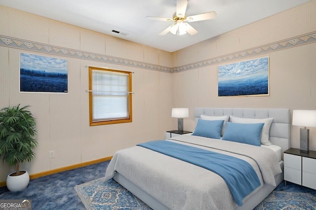 156 Spoon Hill Dr, Hayesville, NC 28904 - carpeted bedroom with baseboards and a ceiling fan
