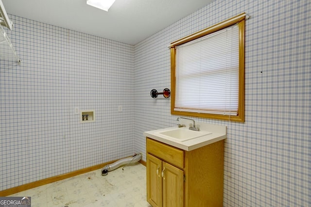 156 Spoon Hill Dr, Hayesville, NC 28904 - bathroom featuring vanity, tile patterned floors, and baseboards