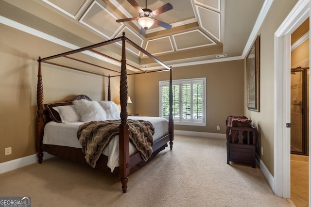 13037 Overlook Pass, Roswell, GA 30075 - bedroom featuring light carpet, baseboards, and ornamental molding