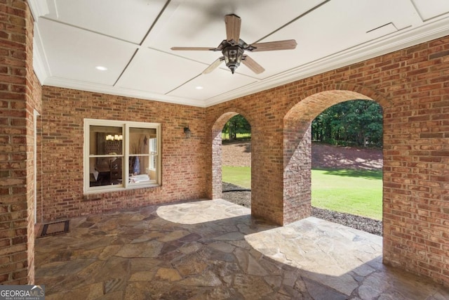 13037 Overlook Pass, Roswell, GA 30075 - view of patio / terrace with ceiling fan
