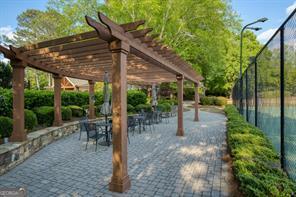 13037 Overlook Pass, Roswell, GA 30075 - view of community with a pergola, a patio, and outdoor dining area