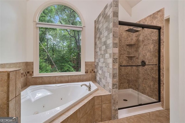 109 Sitting Bull Ct, Waleska, GA 30183 - full bath featuring healthy amount of natural light, a stall shower, and a whirlpool tub
