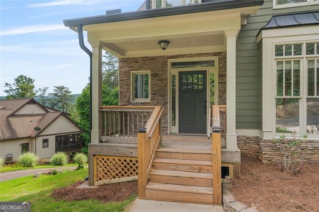 109 Sitting Bull Ct, Waleska, GA 30183 - property entrance featuring covered porch