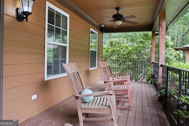 68 Edwin Pl, Atlanta, GA 30318 - wooden terrace featuring ceiling fan