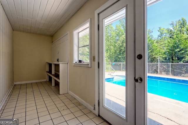 218 Jefferson Pl, Toccoa, GA 30577 - entryway featuring light tile patterned floors, healthy amount of natural light, baseboards, and french doors