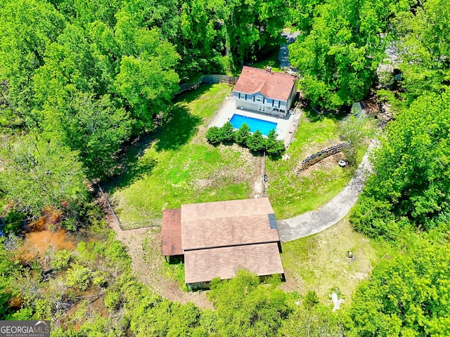 218 Jefferson Pl, Toccoa, GA 30577 - view from above of property featuring a pool
