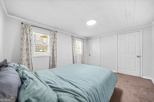 2826 Ben Hill Rd, East Point, GA 30344 - bedroom with carpet flooring, crown molding, wood ceiling, and baseboards
