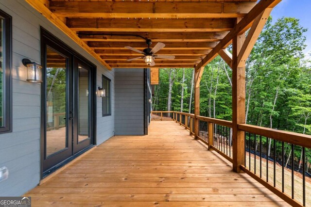 458 Palisade Dr Unit 2142, Ellijay, GA 30540 - wooden terrace with a ceiling fan