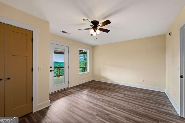 458 Palisade Dr Unit 2142, Ellijay, GA 30540 - spare room with a ceiling fan, baseboards, and dark wood finished floors