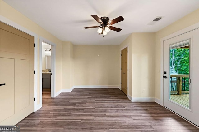 458 Palisade Dr Unit 2142, Ellijay, GA 30540 - empty room featuring ceiling fan, baseboards, and wood finished floors