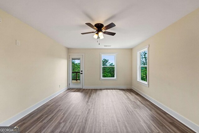 458 Palisade Dr Unit 2142, Ellijay, GA 30540 - unfurnished room with dark wood finished floors, baseboards, and a ceiling fan