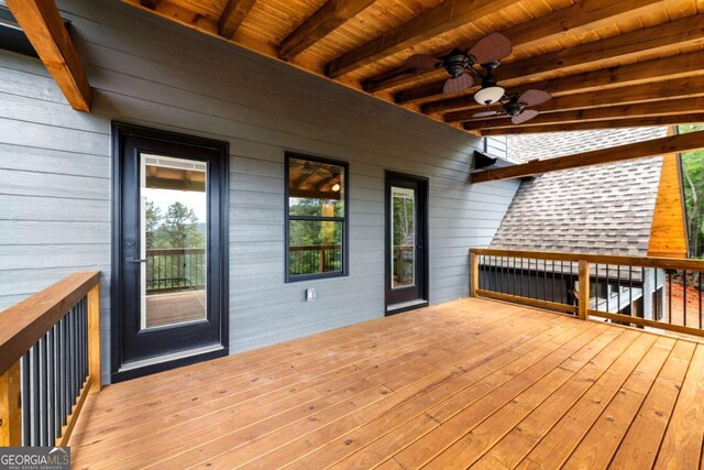 458 Palisade Dr Unit 2142, Ellijay, GA 30540 - wooden terrace with a ceiling fan