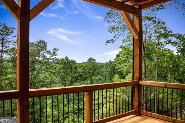 458 Palisade Dr Unit 2142, Ellijay, GA 30540 - wooden terrace with a wooded view