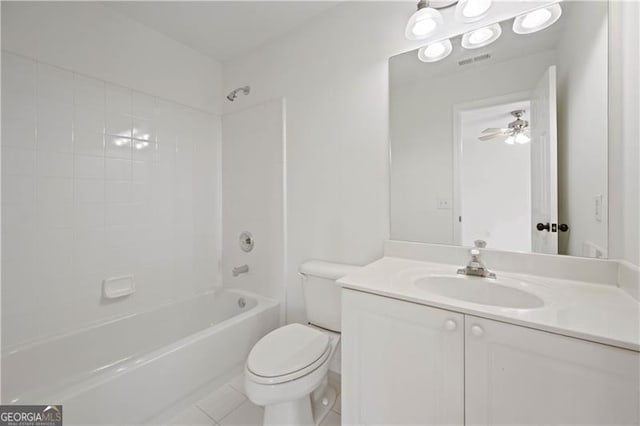 4108 Wyndam Hill Dr, Suwanee, GA 30024 - bathroom featuring vanity, shower / bath combination, and tile patterned floors