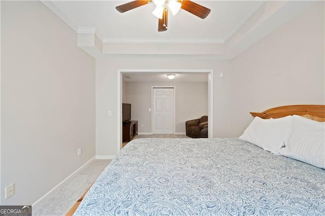 4108 Wyndam Hill Dr, Suwanee, GA 30024 - bedroom with light carpet, crown molding, and ceiling fan
