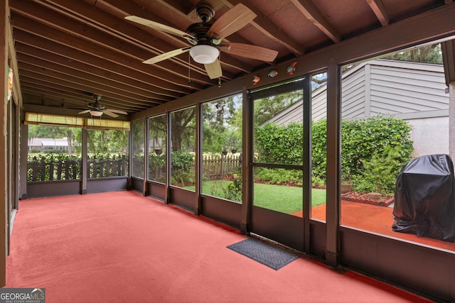 107 Linkside Dr, Saint Simons, GA 31522 - unfurnished sunroom with a ceiling fan