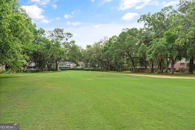 107 Linkside Dr, Saint Simons, GA 31522 - view of green lawn with view of scattered trees and golf course view