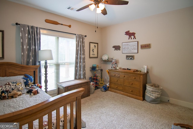 299 Savior Ln, Hamilton, GA 31811 - carpeted bedroom featuring a ceiling fan and baseboards