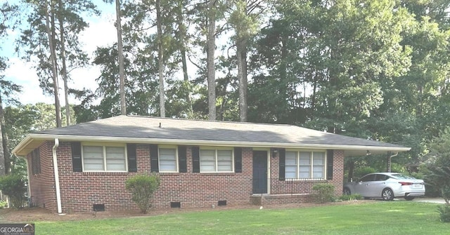 1 Trentwood Pl NW Unit A, Rome, GA 30165 - view of front of property with a front yard, brick siding, crawl space, and a carport