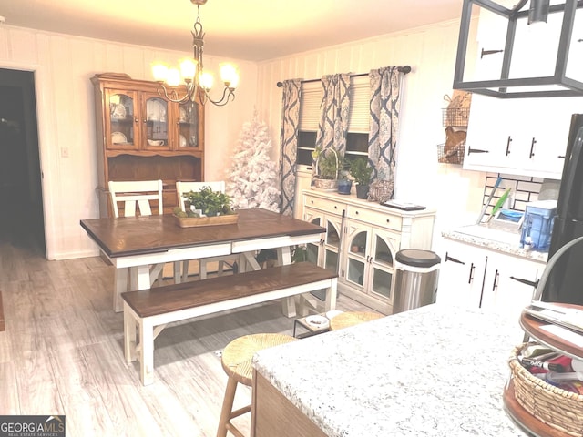 1 Trentwood Pl NW Unit A, Rome, GA 30165 - dining space with light wood-type flooring and a chandelier