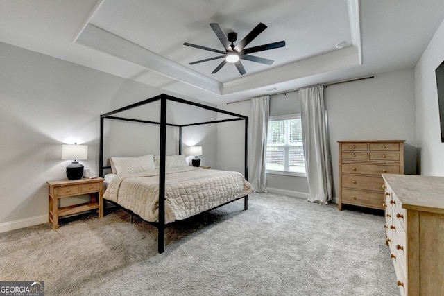 263 Blue Billed Xing, Jefferson, GA 30549 - bedroom with a raised ceiling, light carpet, baseboards, and ceiling fan