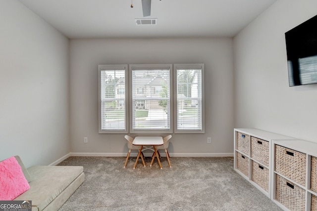 263 Blue Billed Xing, Jefferson, GA 30549 - living area featuring light colored carpet, baseboards, and ceiling fan