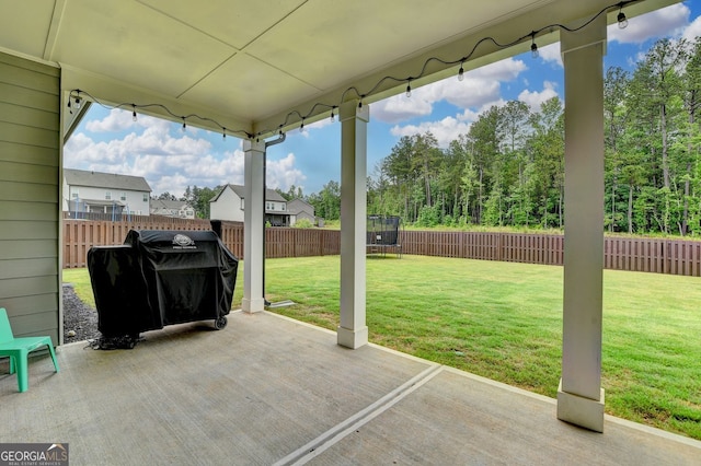 263 Blue Billed Xing, Jefferson, GA 30549 - view of patio / terrace featuring a trampoline