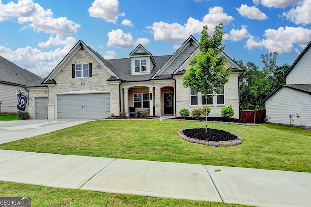 263 Blue Billed Xing, Jefferson, GA 30549 - view of front of property featuring driveway, an attached garage, stone siding, and brick siding