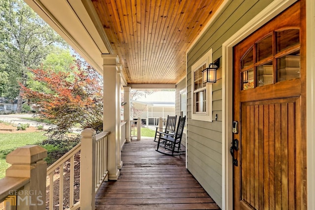 643 Washington St, Clarkesville, GA 30523 - view of wooden porch