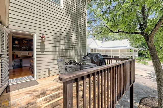 643 Washington St, Clarkesville, GA 30523 - wooden deck featuring a grill