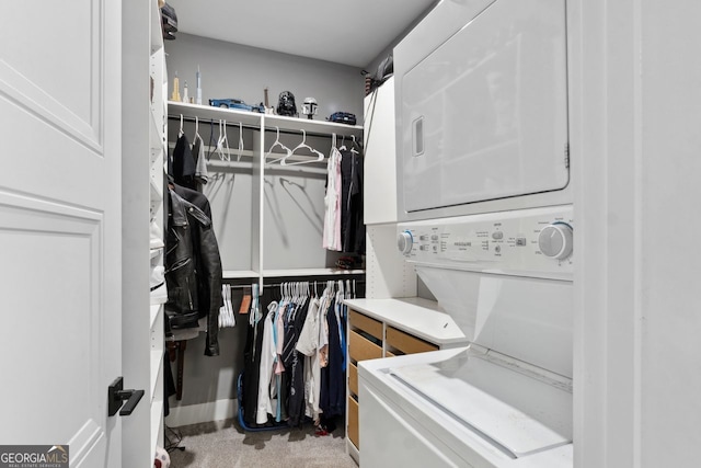 1971 Centennial Rd, Rutledge, GA 30663 - laundry room featuring stacked washer / dryer
