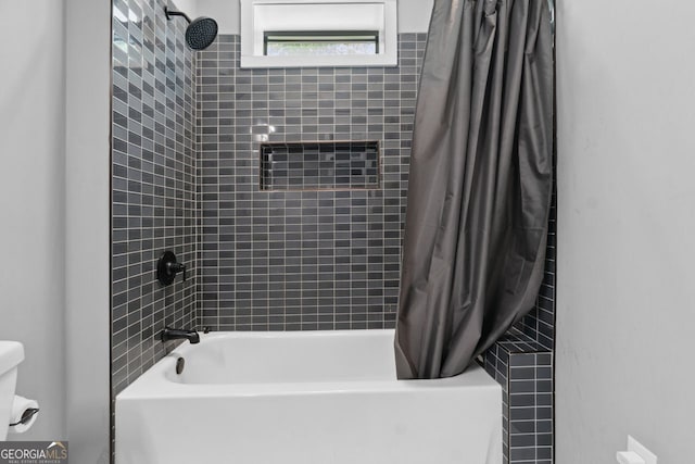1971 Centennial Rd, Rutledge, GA 30663 - full bathroom with shower / bathtub combination with curtain and toilet