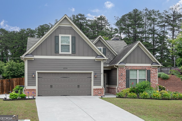 2256 Long Bow Chase NW, Kennesaw, GA 30144 - craftsman inspired home with board and batten siding, concrete driveway, brick siding, and an attached garage