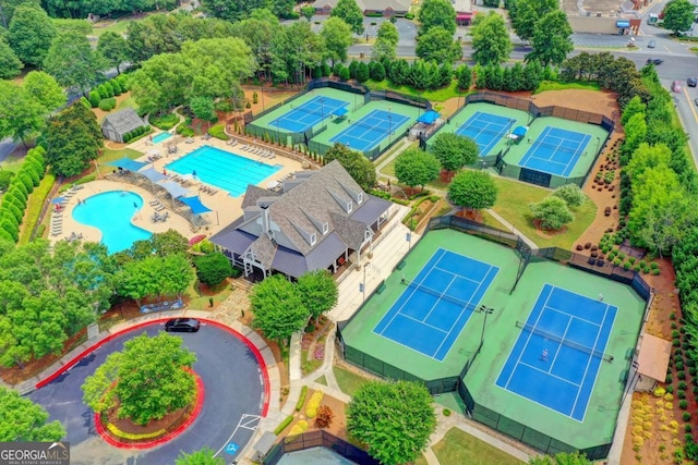 5980 Whitestone Ln, Suwanee, GA 30024 - drone / aerial view of a pool area