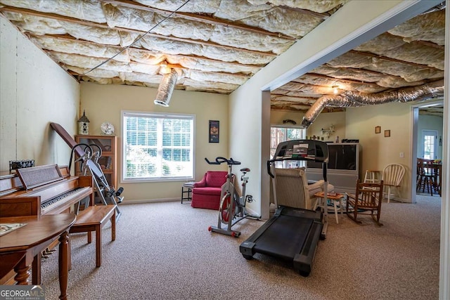 1917 Hearthstone Ct, Winder, GA 30680 - exercise area with carpet flooring