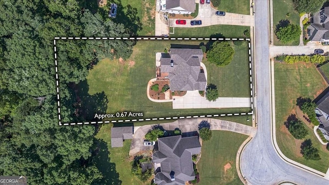 1917 Hearthstone Ct, Winder, GA 30680 - aerial overview of property's location featuring property parcel outlined