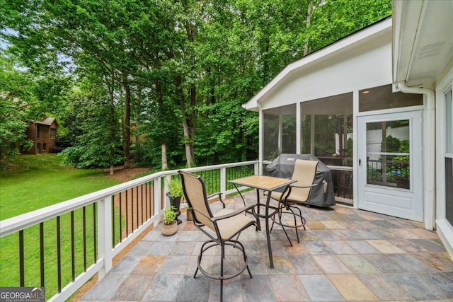 162 Daltree Ct, Marietta, GA 30068 - view of patio / terrace featuring grilling area and a sunroom