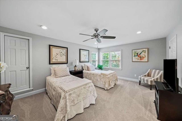 162 Daltree Ct, Marietta, GA 30068 - bedroom with carpet, recessed lighting, and ceiling fan